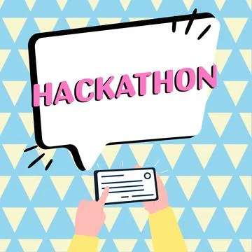 Writing displaying text Hackathon. Business approach event where large number of Stock Illustration