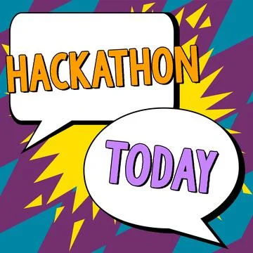 Writing displaying text Hackathon. Word for event where large number of people Stock Illustration