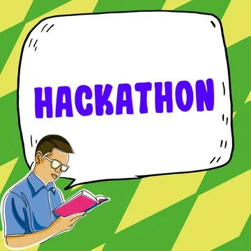 Writing displaying text Hackathon. Word for event where large number of people Stock Illustration