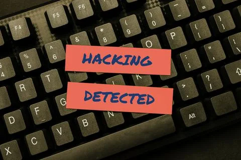 Writing displaying text Hacking Detected. Concept meaning activities that seek Stock-Fotos