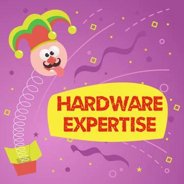Writing displaying text Hardware Expertise. Word Written on machines and other 스톡 일러스트