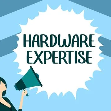 Writing displaying text Hardware Expertise. Business overview machines and other 스톡 일러스트