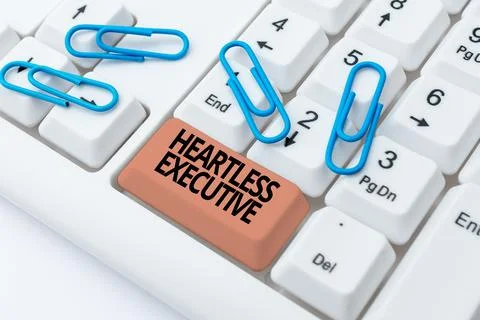 Writing displaying text Heartless Executive. Business overview workmate showing Stock-Fotos