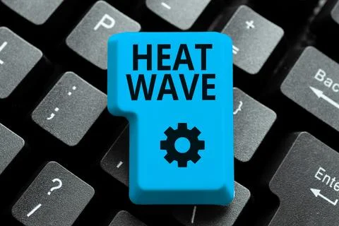 Writing displaying text Heat Wave. Business showcase a prolonged period of Stock Photos