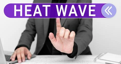 Writing displaying text Heat Wave. Business idea a prolonged period of Stock Photos