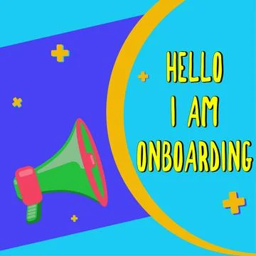 Writing displaying text Hello I Am Onboarding. Business concept Action Process Stock Illustration
