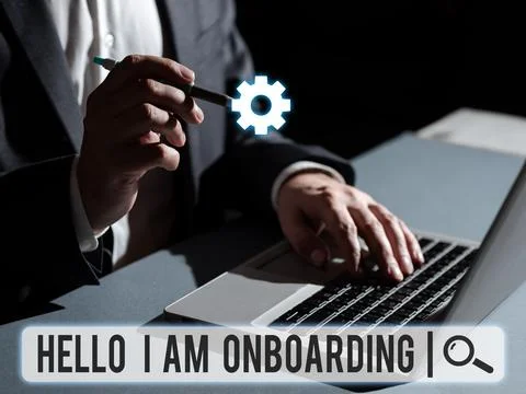Writing displaying text Hello I Am Onboarding. Business showcase Action Process Stock Photos