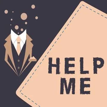 Writing displaying text Help Me. Business overview Asking someone to assist you Ilustração Stock