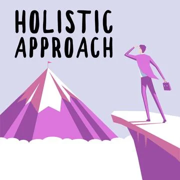 Writing displaying text Holistic Approach. Internet Concept characterized belief Stock Illustration