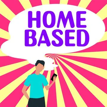 Writing displaying text Home Based. Concept meaning banking transactions are Illustrazione stock