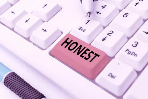 Writing displaying text Honest. Concept meaning telling the truth or able to be Stockfoto's