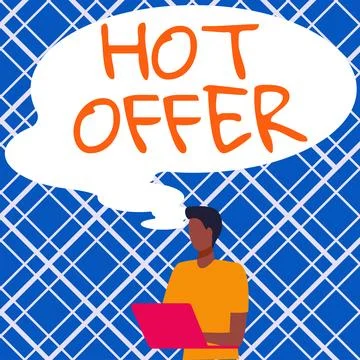 Writing displaying text Hot Offer. Word for product or programme that is offered Иллюстрация