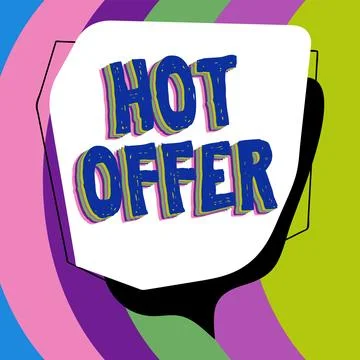 Writing displaying text Hot Offer. Business idea product or programme that is Иллюстрация
