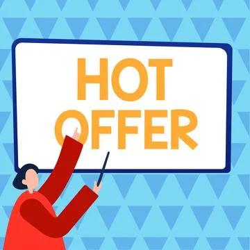 Writing displaying text Hot Offer. Business showcase product or programme that Иллюстрация