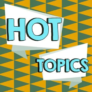 Writing displaying text Hot Topics. Conceptual photo subject that a lot of Ilustração Stock