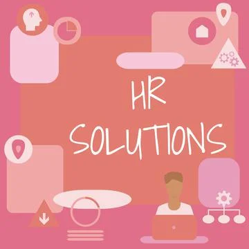 Writing displaying text Hr Solutions. Conceptual photo Outsourced Human Stock Illustration