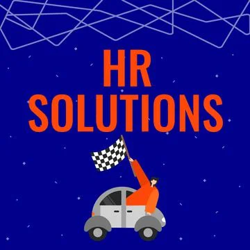 Writing displaying text Hr Solutions. Business approach Outsourced Human イラスト素材