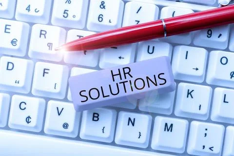Writing displaying text Hr Solutions. Business concept Outsourced Human Stock-Fotos
