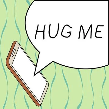Writing displaying text Hug Me. Word Written on asking someone to warmly embrace Stock Illustration