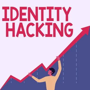 Writing displaying text Identity Hacking. Business approach criminal that steal Stock-Illustration