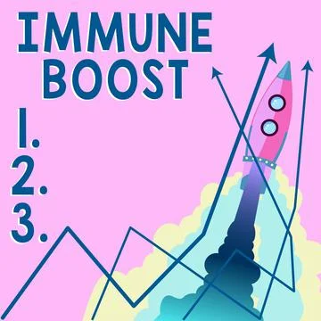 Writing displaying text Immune Boost. Word Written on being able to resist a Stock Illustration