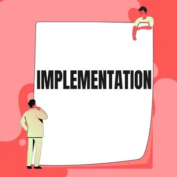 Writing displaying text Implementation. Business overview The process of making Illustrazione stock