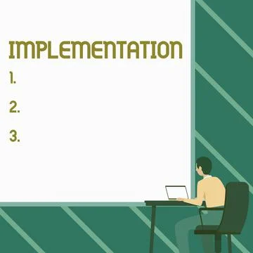 Writing displaying text Implementation. Business concept The process of making Illustrazione stock
