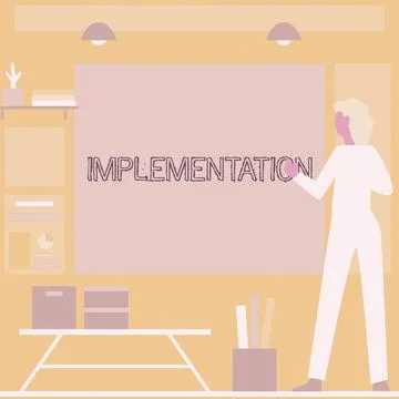 Writing displaying text Implementation. Business idea The process of making Illustrazione stock