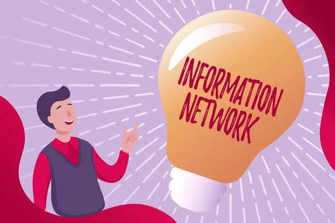 Writing displaying text Information Network. Concept meaning computers were Stock Illustration