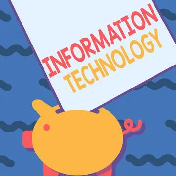 Writing displaying text Information Technology. Business idea use Systems to Stock-Illustration