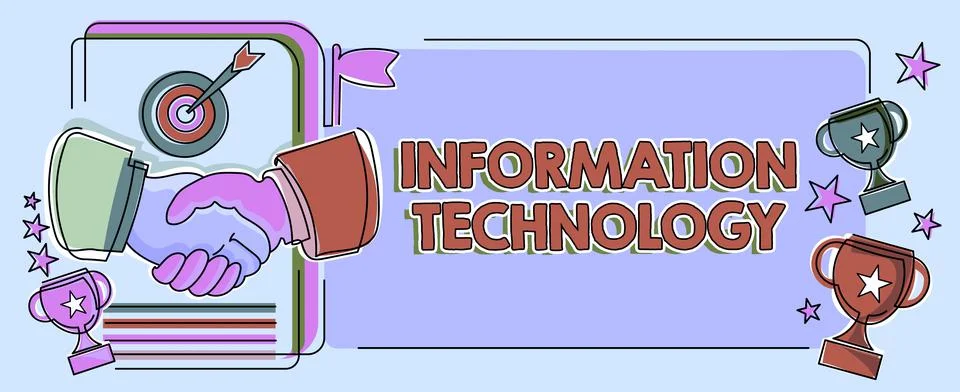 Writing displaying text Information Technology. Business concept use Systems to Stock-Illustration