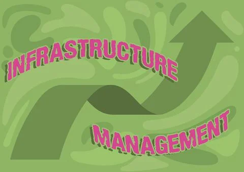 Writing displaying text Infrastructure Management. Business approach minimize Stock Illustration