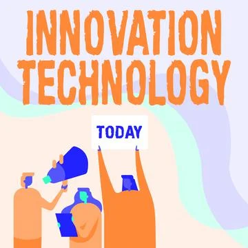 Writing displaying text Innovation Technology. Word Written on New Idea or Ilustração Stock