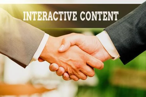 Writing displaying text Interactive Content. Business concept It requires the Stock Photos