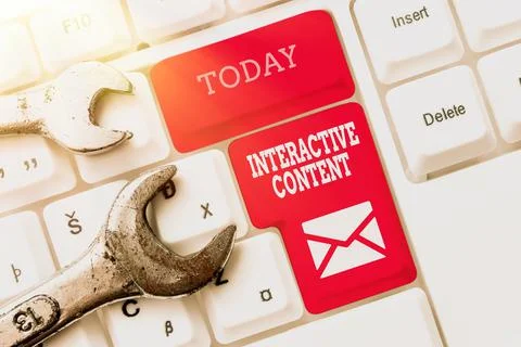 Writing displaying text Interactive Content. Business idea It requires the Stock Photos