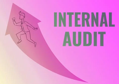 Writing displaying text Internal Audit. Concept meaning Evaluates the イラスト素材