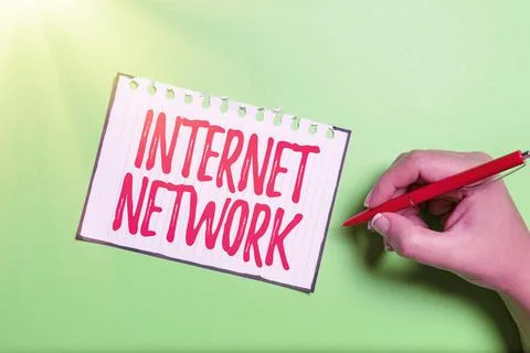 Writing displaying text Internet Network. Word Written on connects computers Stock-Fotos