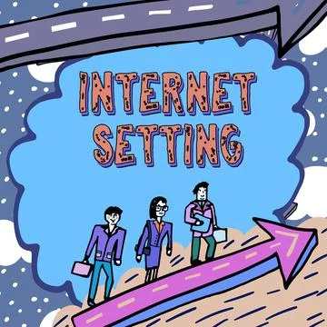 Writing displaying text Internet Setting. Word Written on any person Stock Illustration