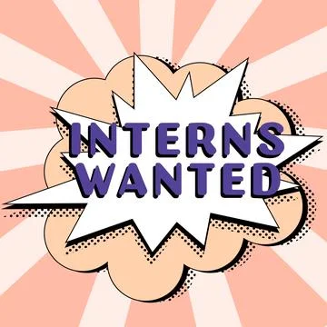 Writing displaying text Interns Wanted. Business concept Looking for on the job Stock-Illustration