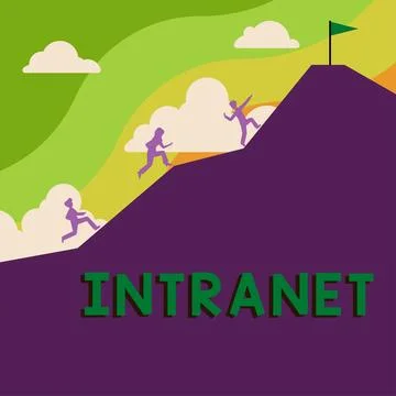 Writing displaying text Intranet. Internet Concept local or restricted Ilustração Stock