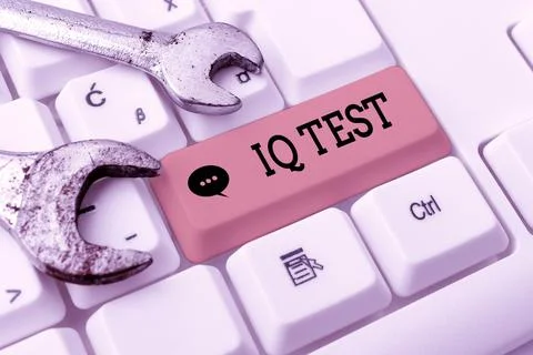 Writing displaying text Iq Test. Business idea attempt to measure your cognitive Foto stock
