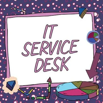 Writing displaying text It Service Desk. Business concept Technological support Stock Illustration