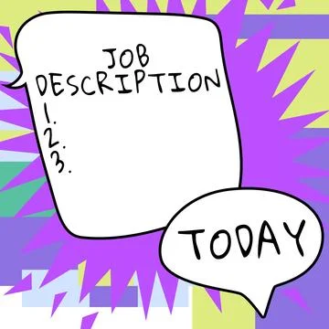Writing displaying text Job Description. Conceptual photo A document that Stock Illustration