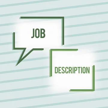 Writing displaying text Job DescriptionA document that describes the Illustration