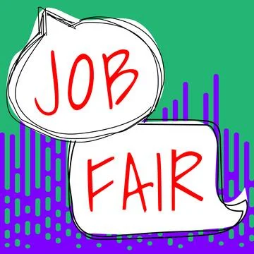 Writing displaying text Job Fair. Business concept An event where a person can Stock Illustration