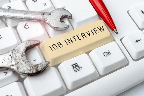 Writing displaying text Job Interview. Business idea Assessment Questions Stock Photos