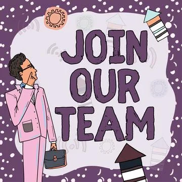 Writing displaying text Join Our Team. Word for Allied Associate Work with us Stock Illustration