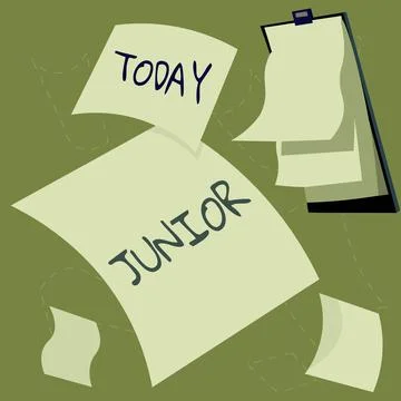 Writing displaying text Junior. Internet Concept person who is a specified Stock Illustration