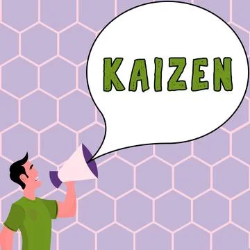 Writing displaying text Kaizen. Internet Concept a Japanese business philosophy Stock Illustration
