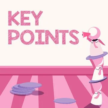 Writing displaying text Key Points. Business idea most important piece of Stock Illustration